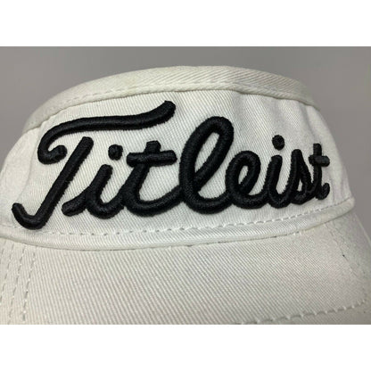 Titleist Pro V1 Sun Visor Embroidered Spell Out White & Black Strapback