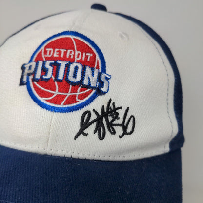 Detroit Pistons Men's NBA Ben Wallace Strapback Hat Blue White Embroidered #36