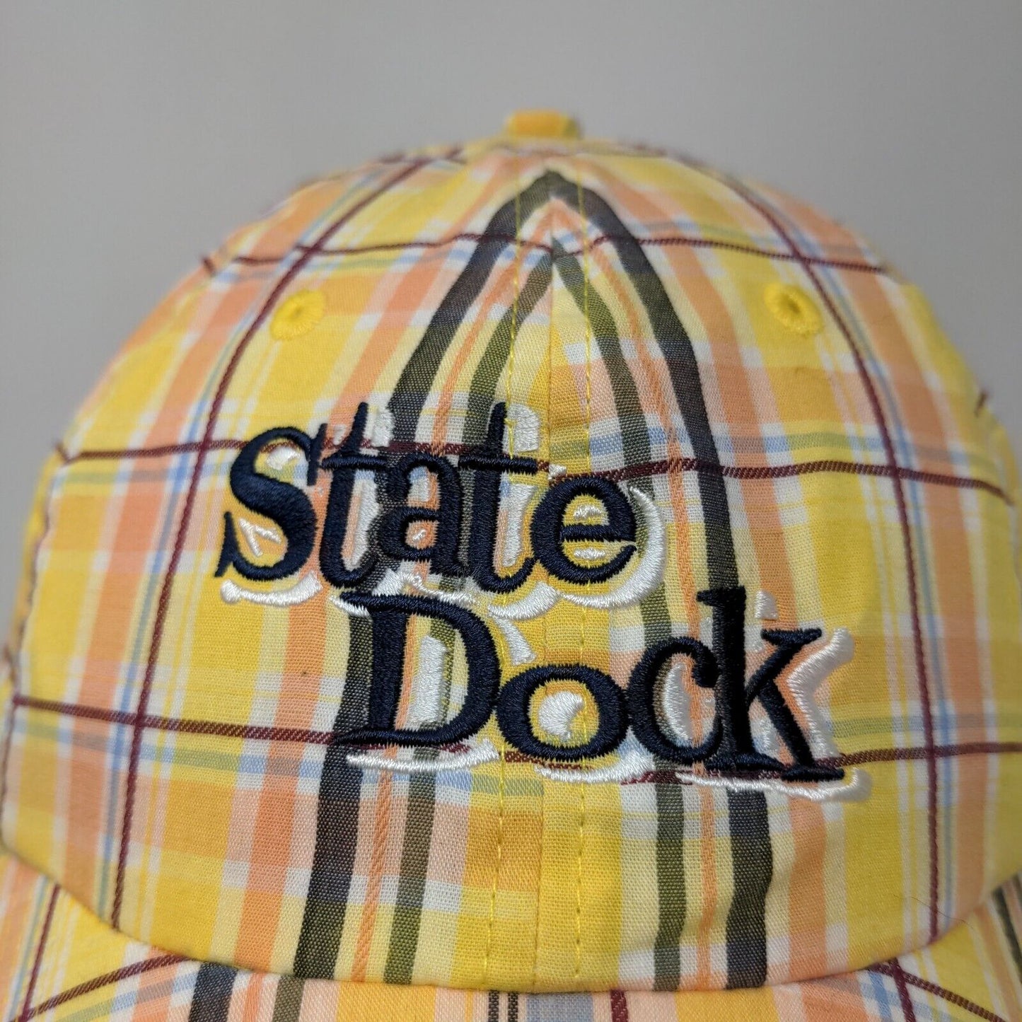 Ahead Extreme Mens State Dock Strapback Hat Adjustable Yellow Plaid