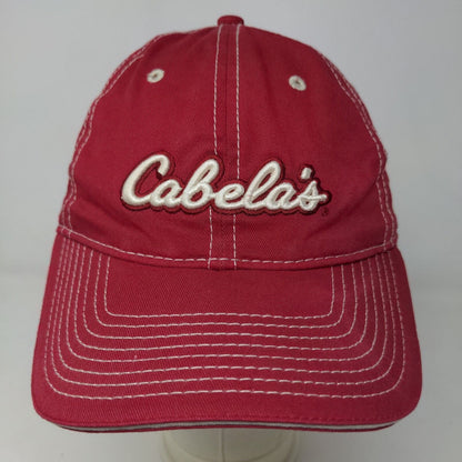 Cabela's Men's Slideback Hat Red OSFM Adjustable Embroidered Logo Spell Out