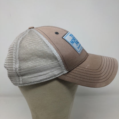 The North Face Men's Snapback Mesh Back Hat Tan Gray Patch Logo