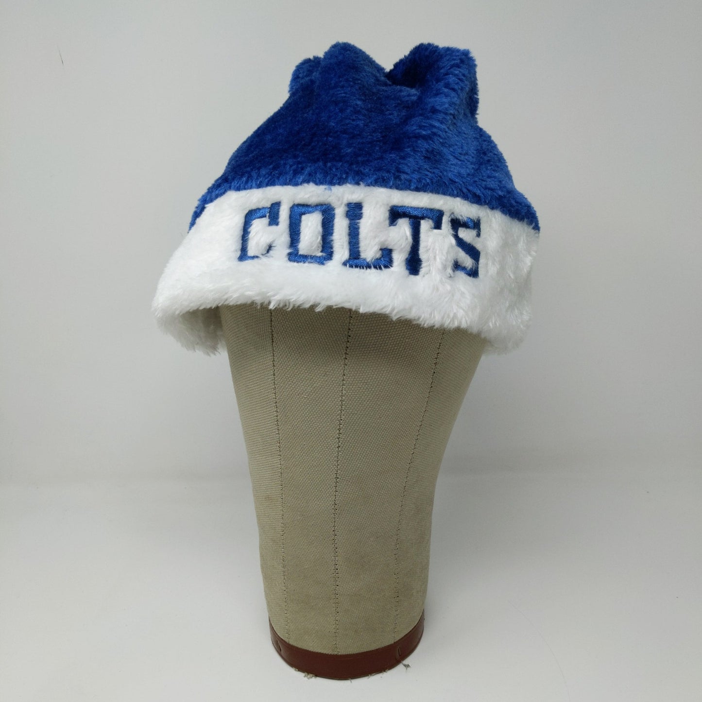 NFL Official Indianapolis Colts Santa Hat Soft Fuzzy Embroidered Blue & White