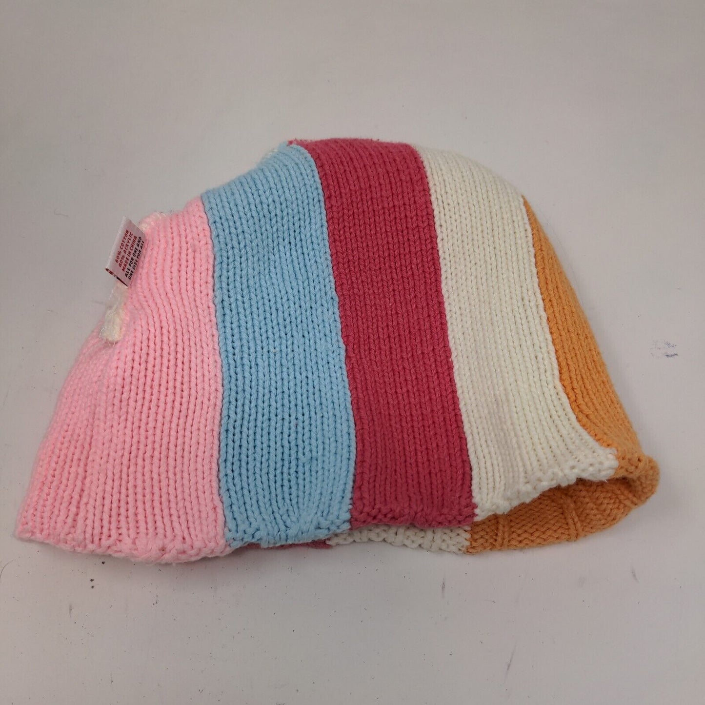 Mudd Headwear Girls Cable Knit Beanie Hat Multi Striped OSFA