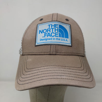 The North Face Men's Snapback Mesh Back Hat Tan Gray Patch Logo