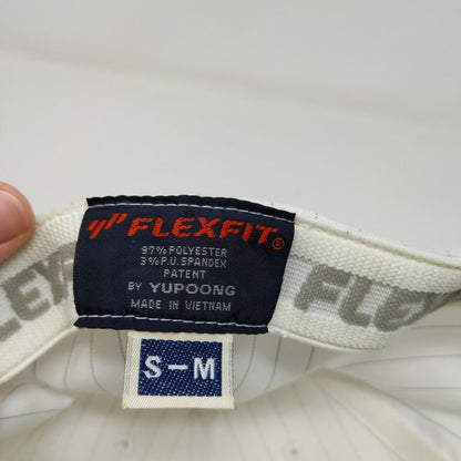 FlexFit Men's Ford Racing Fitted Hat White Striped Size S/M Embroidered Logo