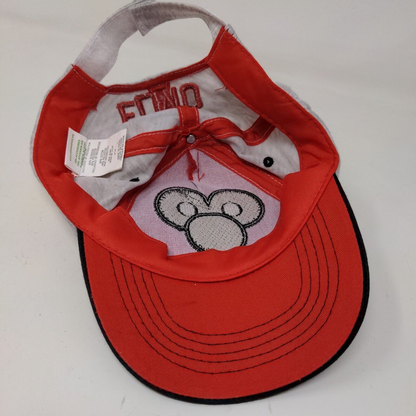 Sesame Street Toddler Strapback Hat Red Black White Size 2T-4T Fuzzy Elmo