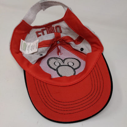 Sesame Street Toddler Strapback Hat Red Black White Size 2T-4T Fuzzy Elmo