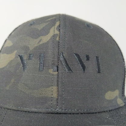 Cap America Snapback Meshback Hat Black Dark Green Camo Embroidered