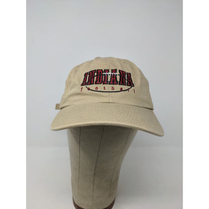 Indiana Football Slideback Hat DeLong Size M-L Brown Tan Embroidered