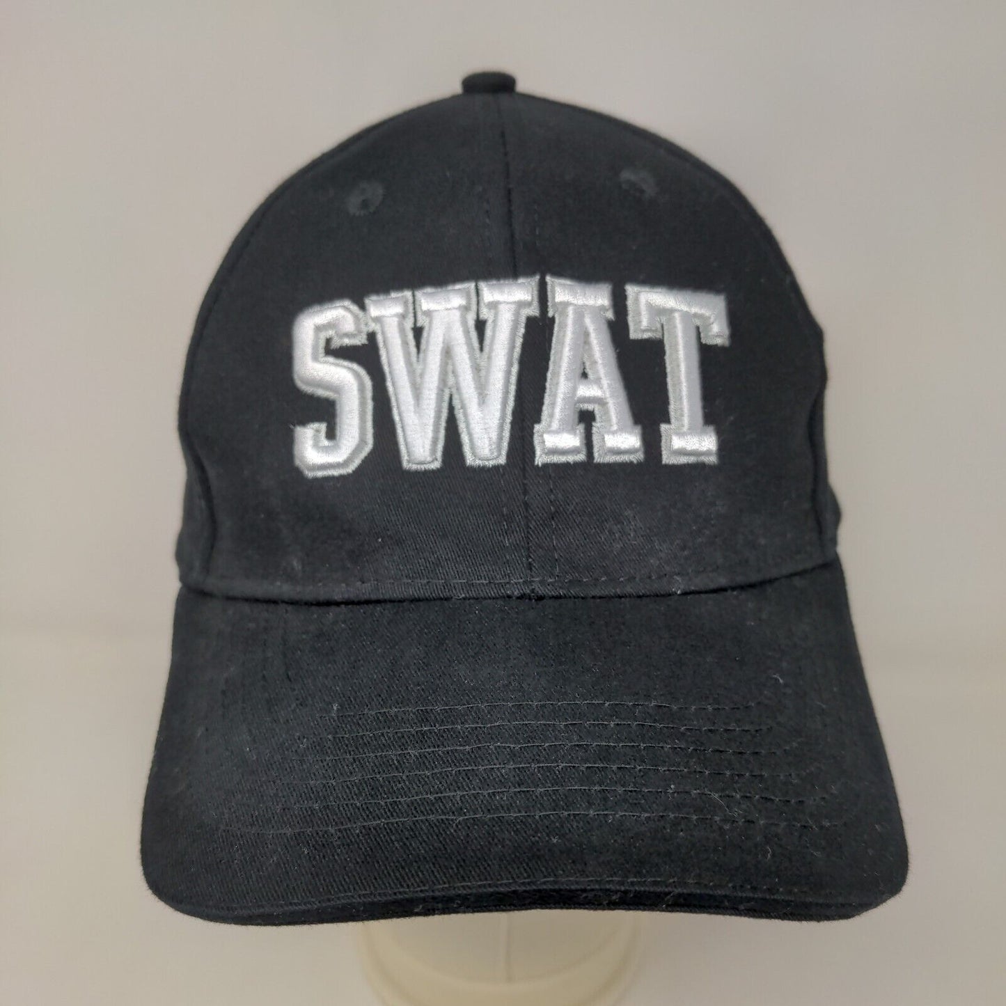 Spirit Halloween Men's SWAT Costume Strapback Hat Black OSFM Embroidered Logo