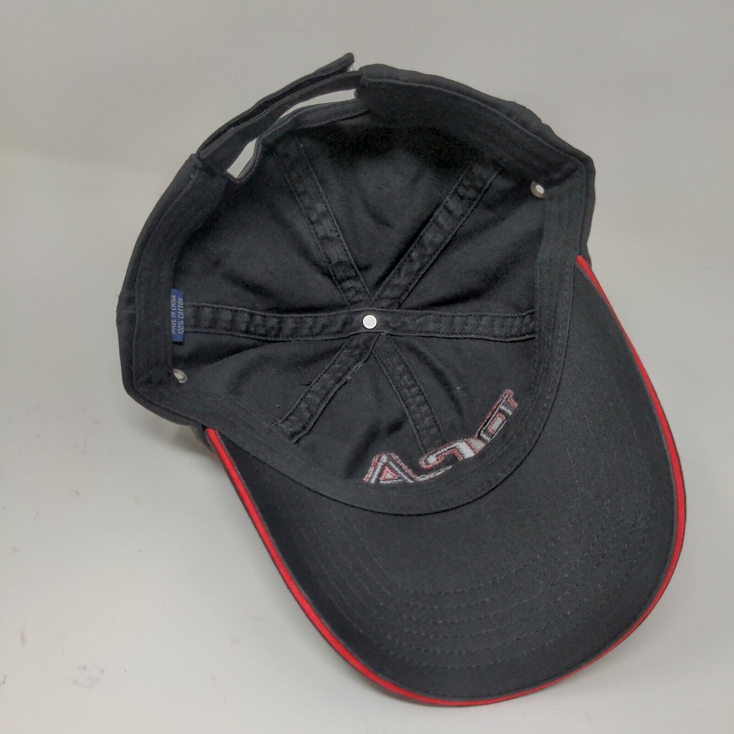 RCA Embroidered Strapback Hat Cap Black Red Accents 100% Cotton