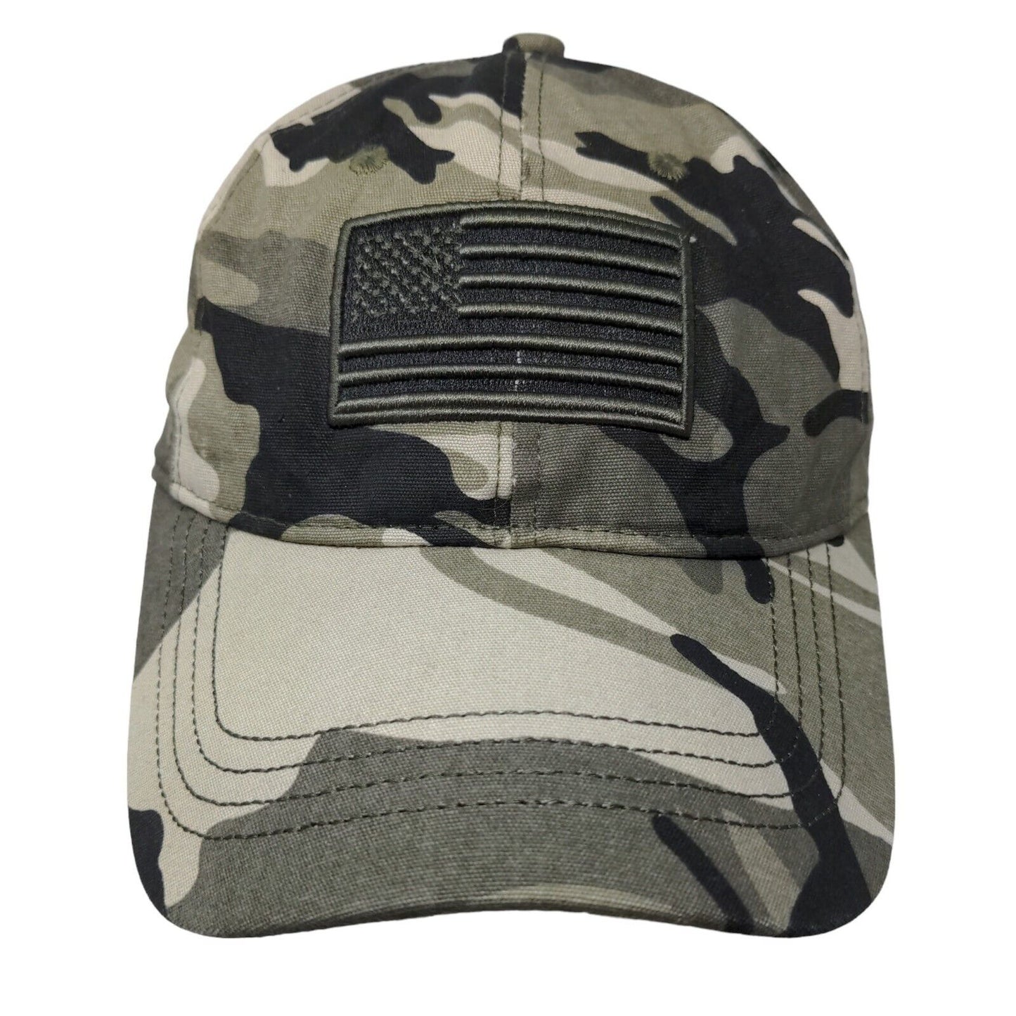 Unbranded Men's Slideback Camouflage Hat Adjustable Embroidered Flag Patriotic