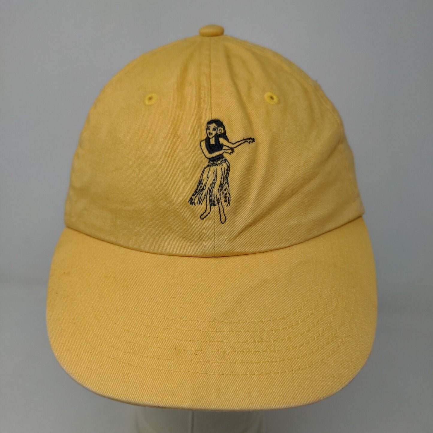 GAP Girl's Slideback Hat Yellow Size M Embroidered Hula Girl Logo Cotton