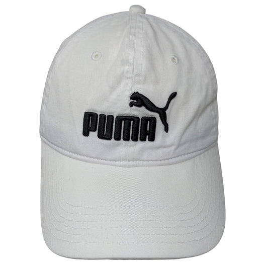 Puma Men's Slideback Hat White One Size Embroidered Logo 100% Cotton