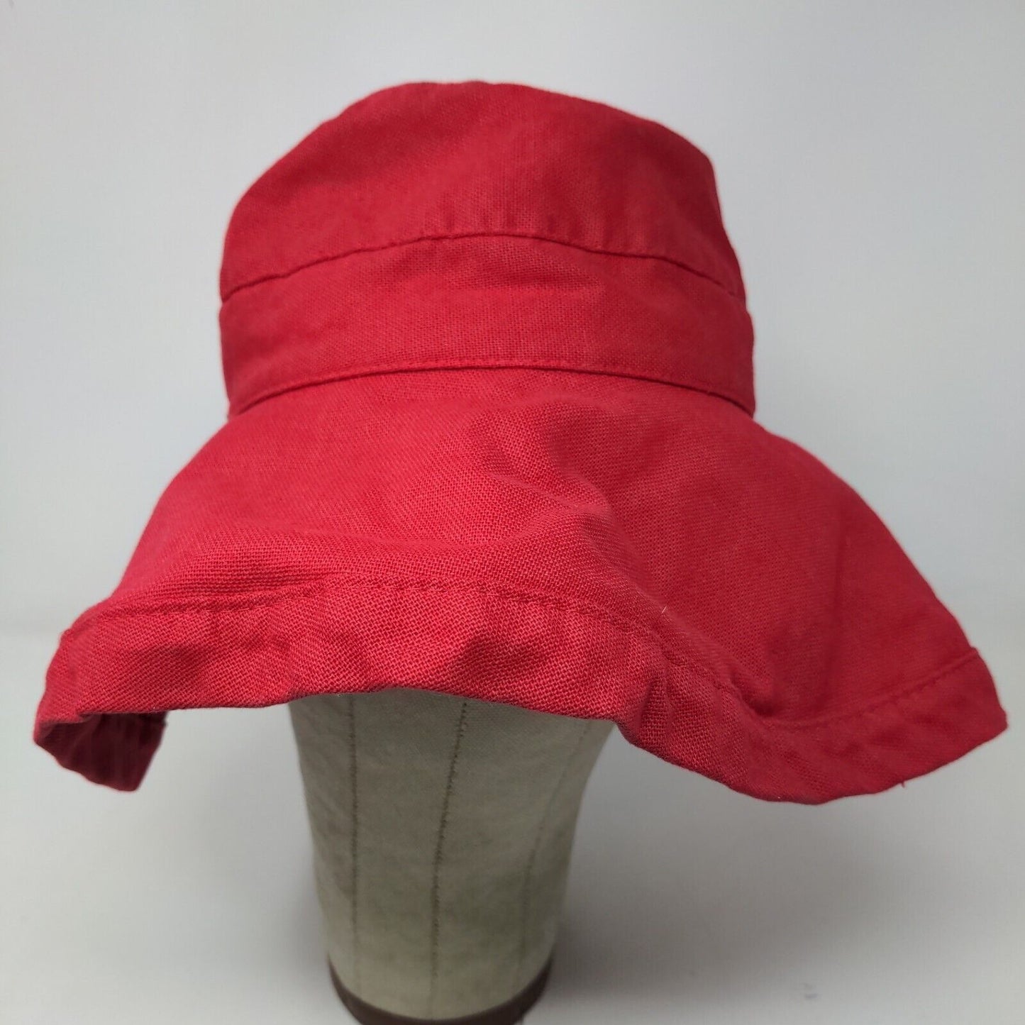 Scala Collezione Women's Wide Brim Hat Red Headband Sun Hat Drawstring