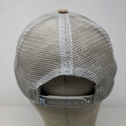 The North Face Men's Snapback Mesh Back Hat Tan Gray Patch Logo