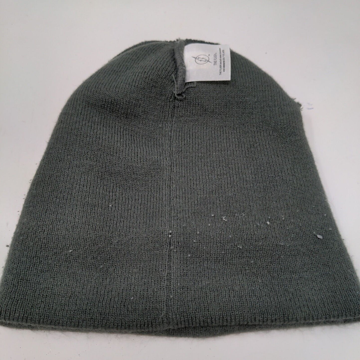 The Flash Boys Knit Beanie Hat Gray Embroidered Logo DC Comics