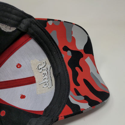 Melonwear Men's Snapback Hat Black Red Camo Adjustable Cincinnati Reds Logo