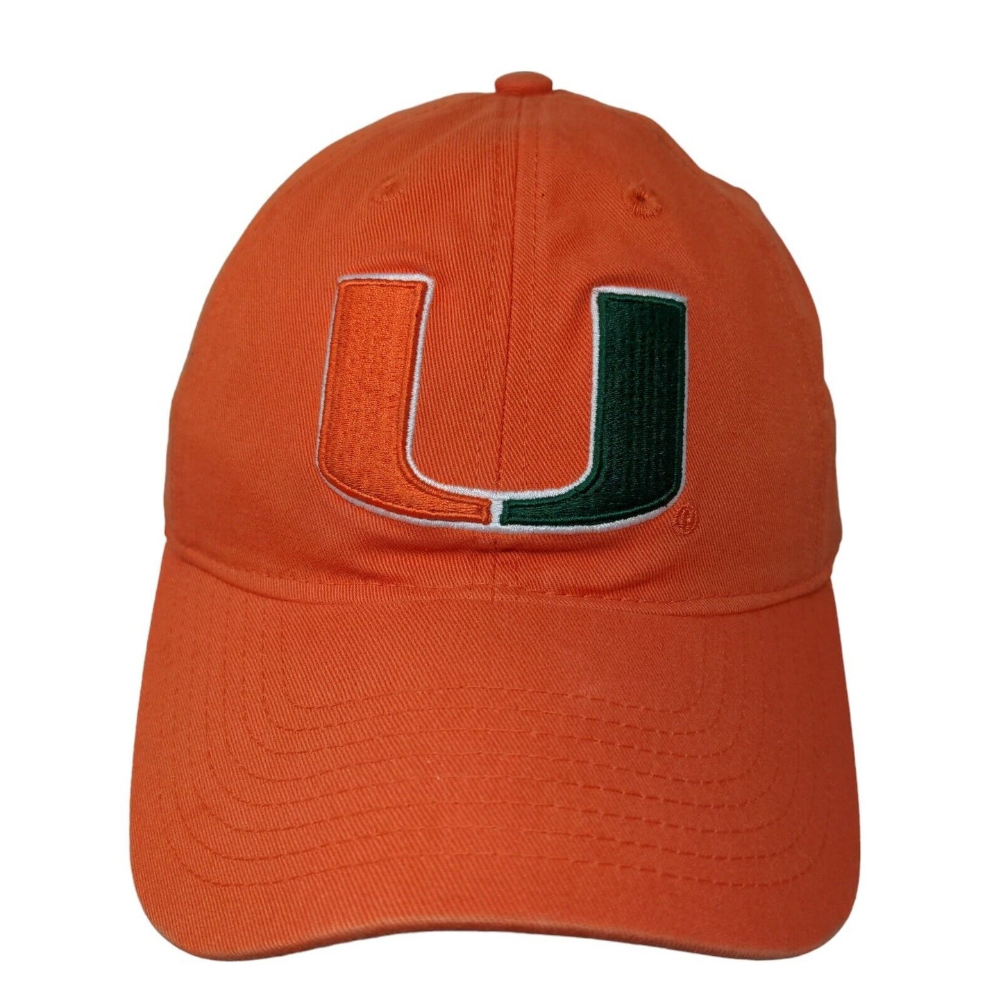 Adidas Men's Slideback Hat Orange Size OSFA Embroidered Miami Hurricanes Logo