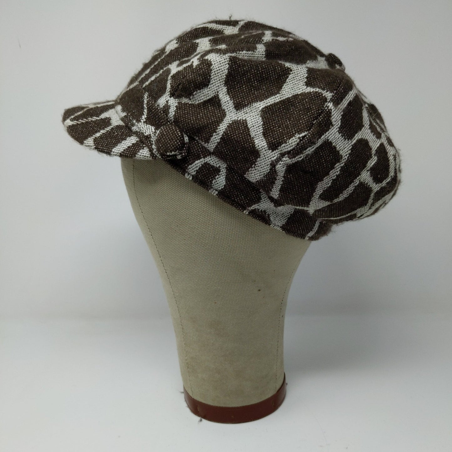 Angela & William Cheetah Print Pattern Hat Brown White OSFA Logo