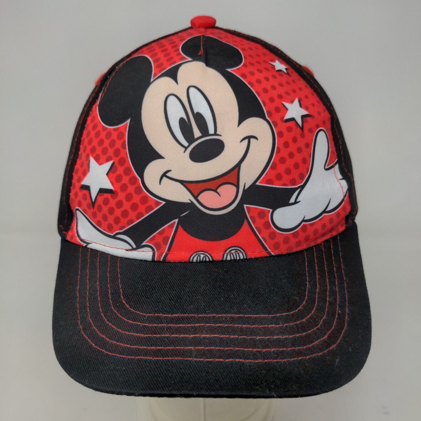 Disney Mickey Mouse Boy's Snapback Hat Black Red OSFA Graphic Logo