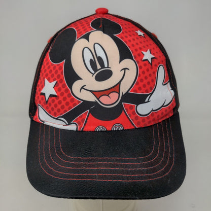 Disney Mickey Mouse Boy's Snapback Hat Black Red OSFA Graphic Logo