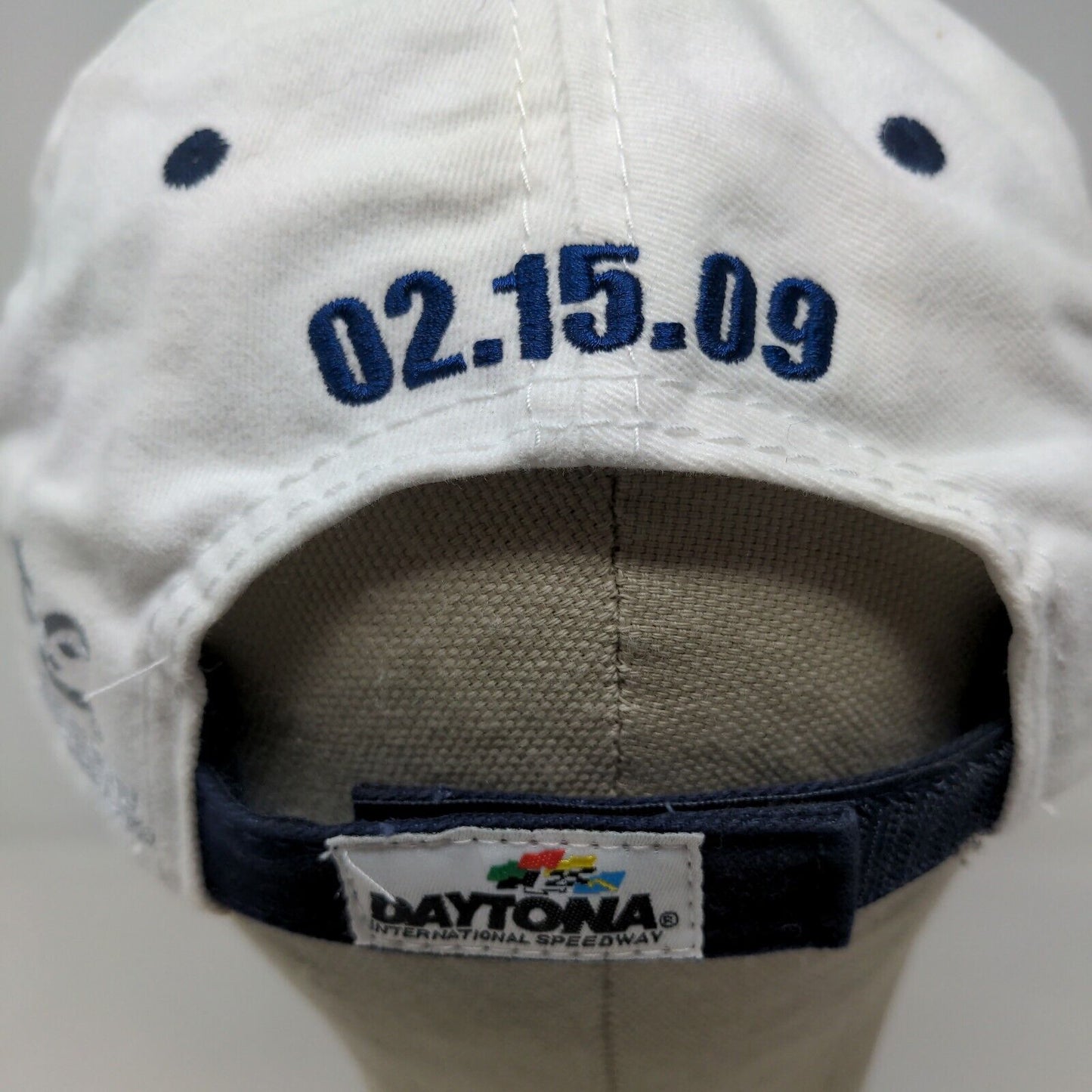 Chase Authentics NASCAR Daytona 500 Strapback Hat White OSFM 2009 Embroidered