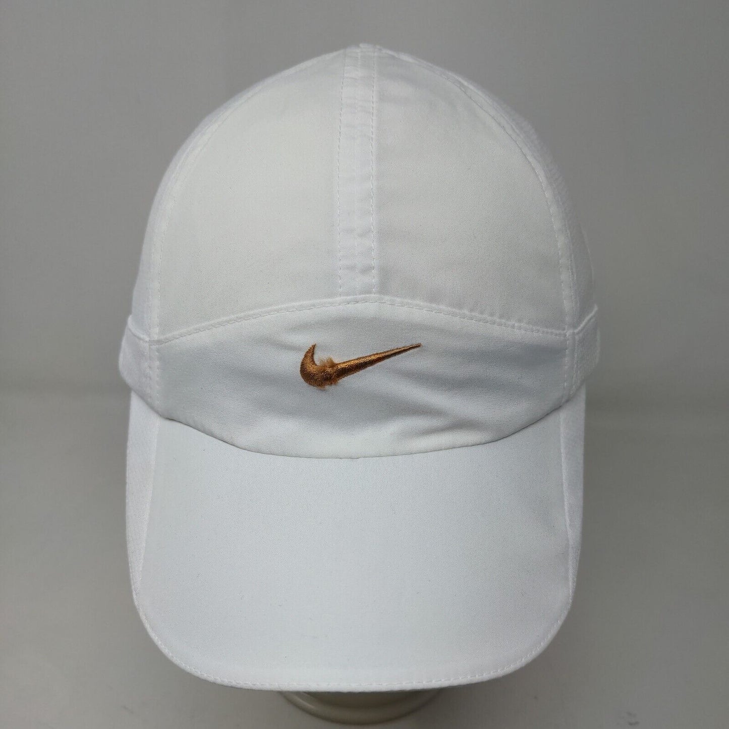 Nike Featherlight Dri Fit Men's Strapback Hat White Embroidered Swoosh Logo