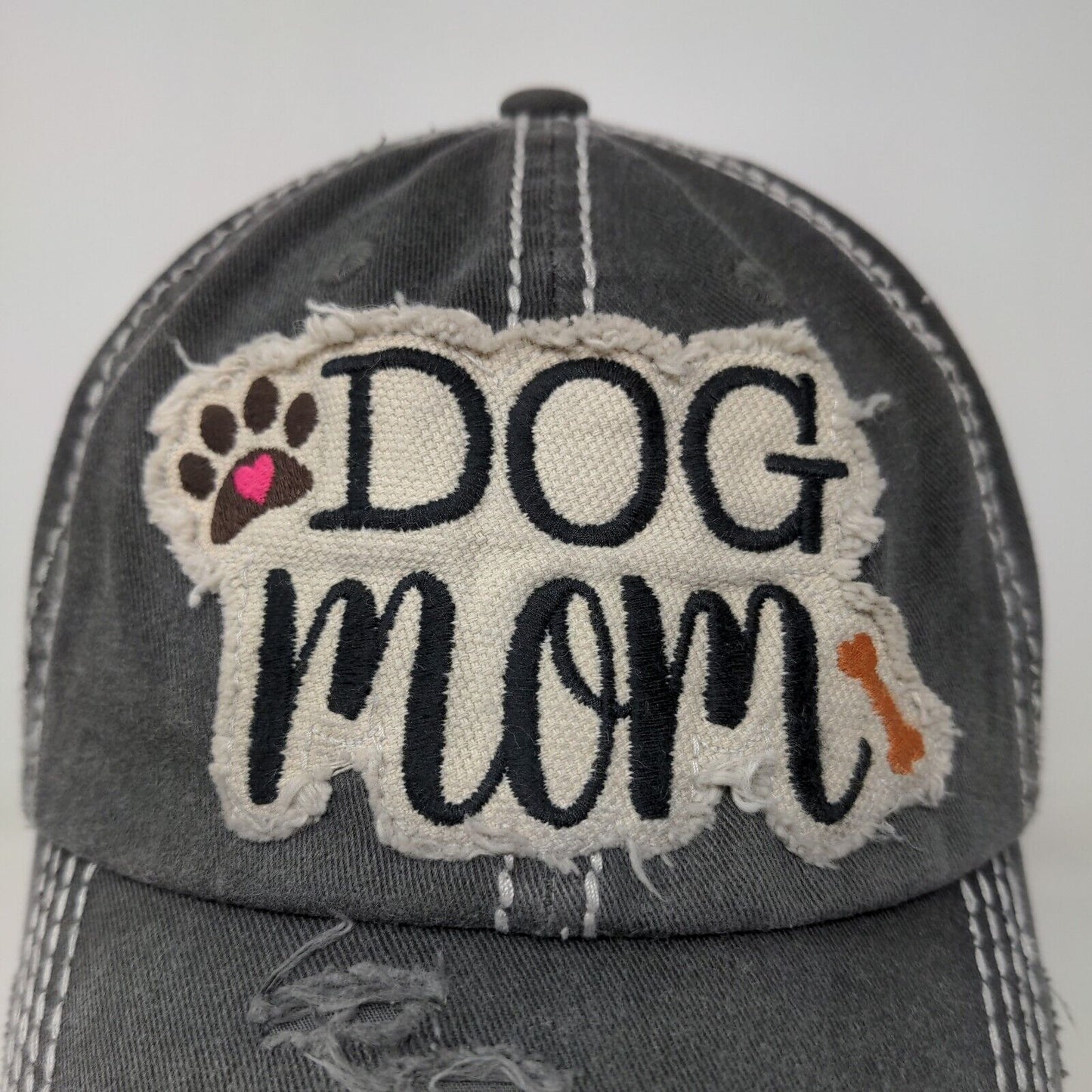 KBETHOS Women's Dog Mom Strapback Hat Gray Adjustable Patch Logo