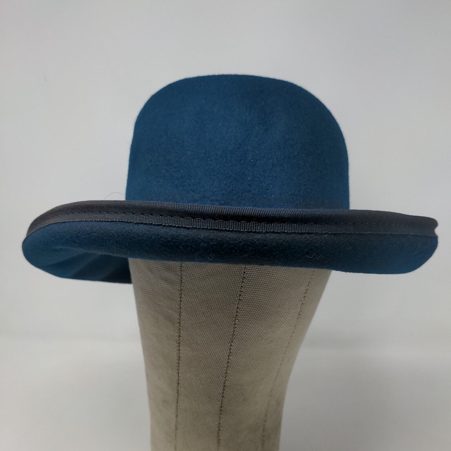 Bollman Hat Co Women's Doeskin Felt Bowler Derby Hat Blue 100% Wool