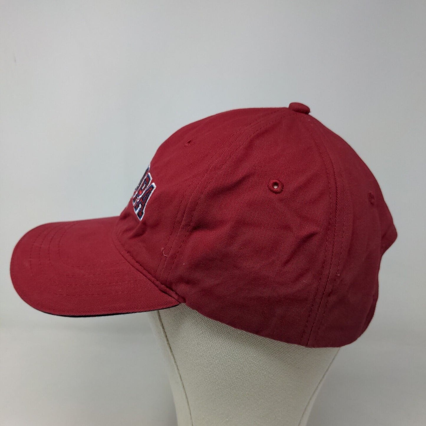 Sherry Resortwear Men's Slideback Hat Red Adjustable Embroidered Grandpa Logo