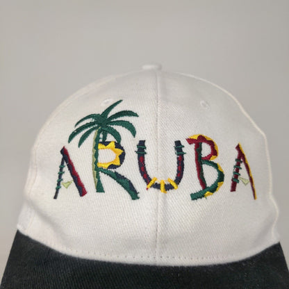 Unbranded Men's Slideback Hat White Aruba Embroidered Colorful Logo