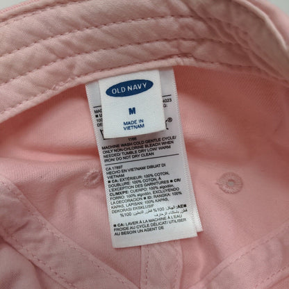 Old Navy Girl's Stretchy Hat Pink Size M Embroidered Logo 100% Cotton