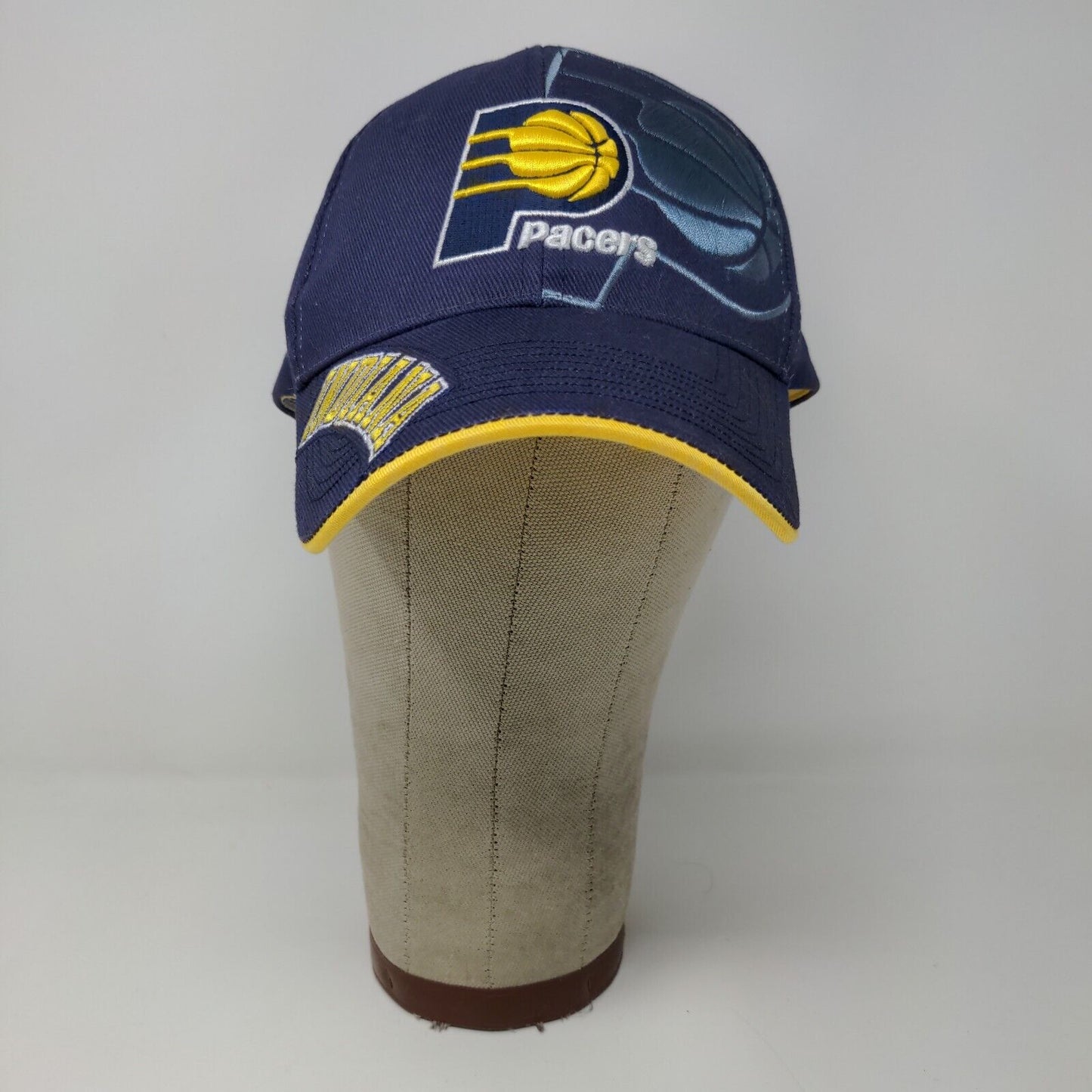 NBA Indiana Pacers Strapback Hat Blue Yellow OSFA Embroidered Logo