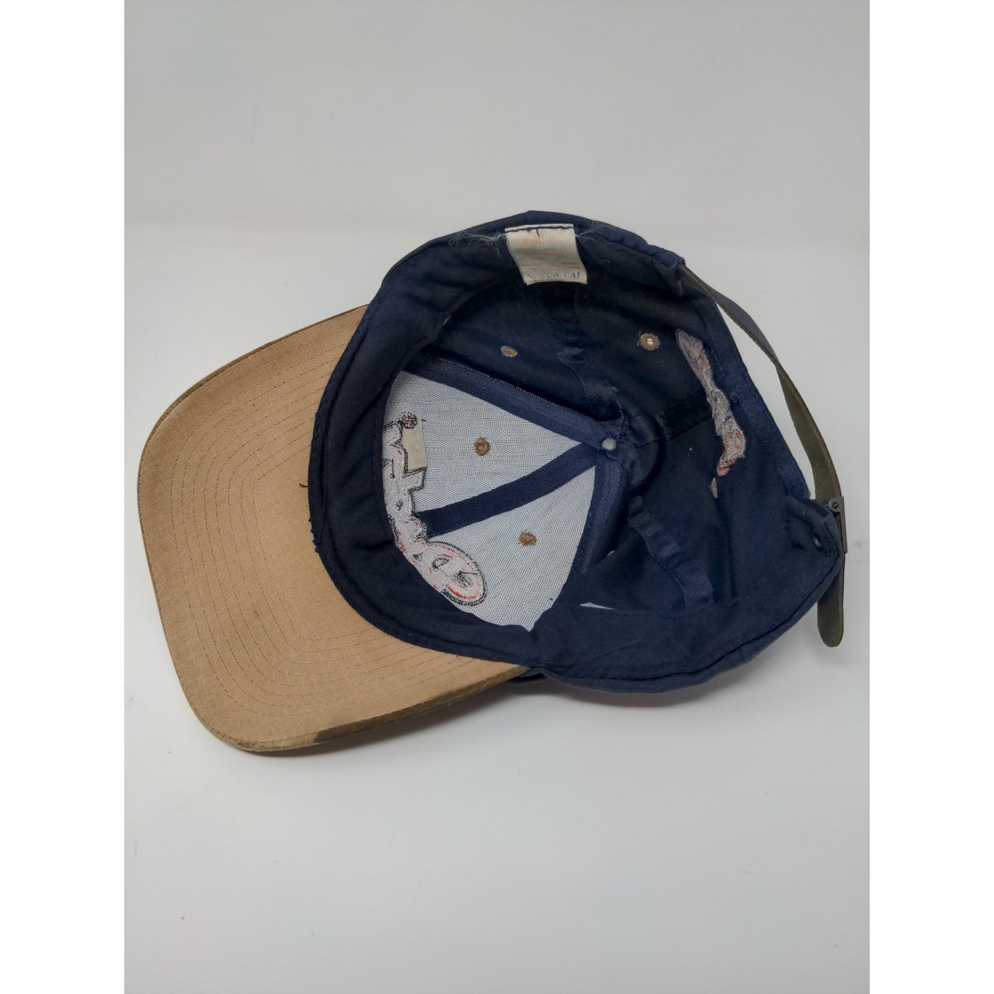 Rugby Manufacturing Company Slideback Hat Blue 7 Brown Embroidered Logo