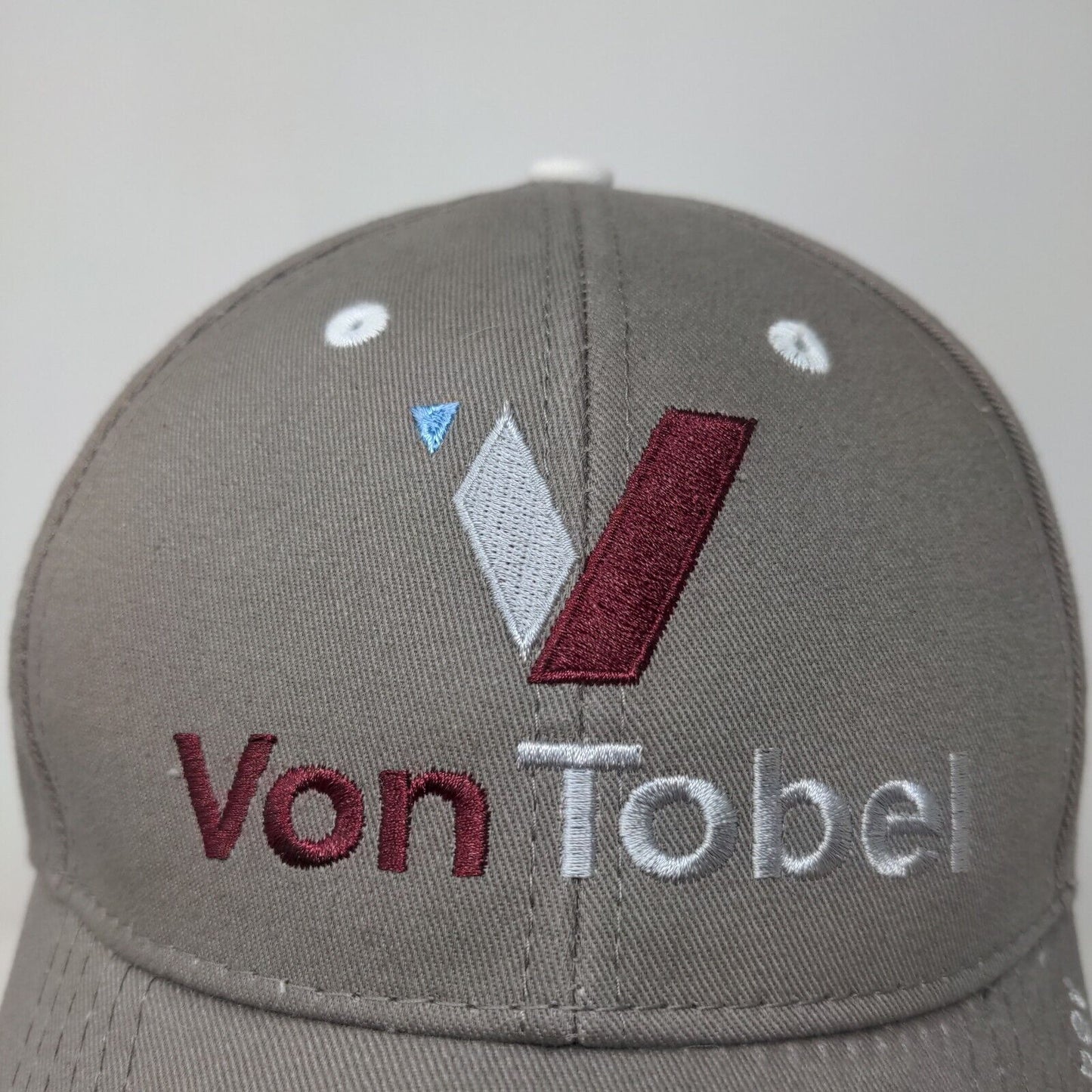 Von Tobel Men's Strapback Hat Gray Adjustable Embroidered Logo