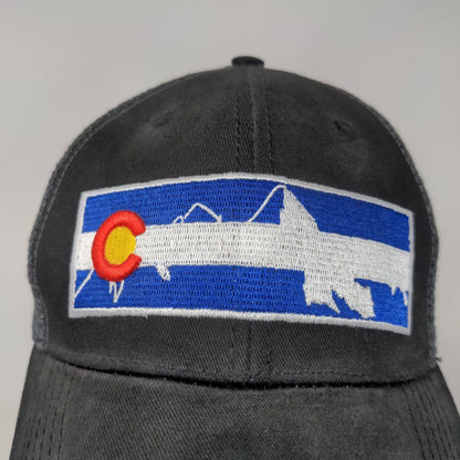 Uluru Colorado Snapback Mesh Back Hat Black OSFM Embroidered Logo