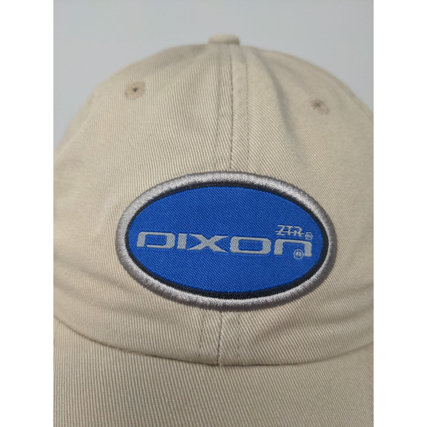 Dixon ZTR Slideback Hat Adjustable Khaki Blue Spell Out Embroidered Patch
