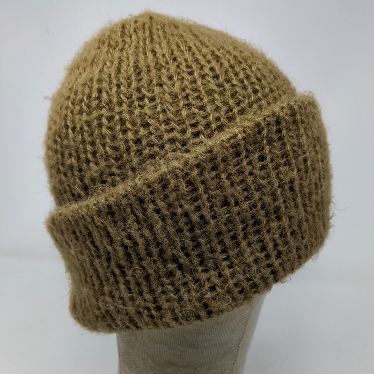 Hansen Womens Knit Beanie Hat Tan Size OSFA Vintage Made in USA