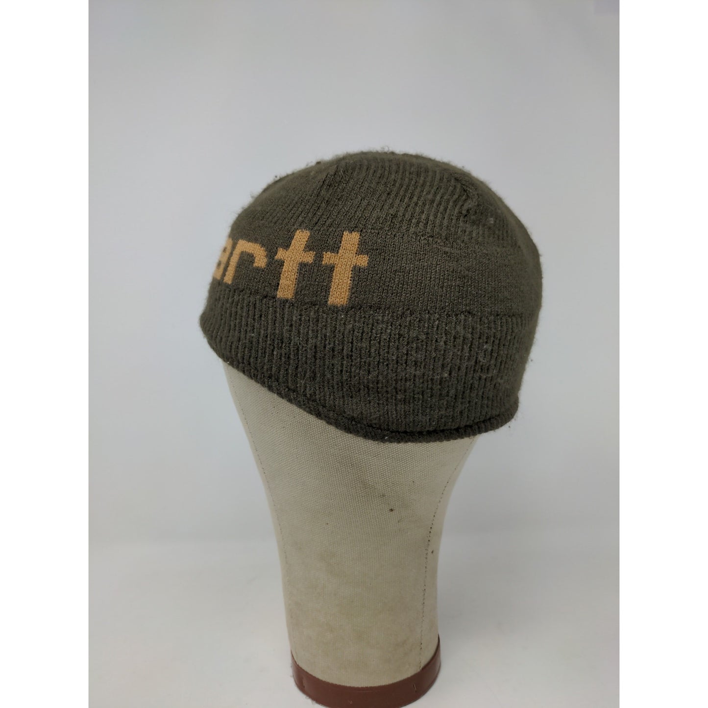 Youth Carhartt OSFM Knit Beanie Hat Spell Out Green Soft Warm