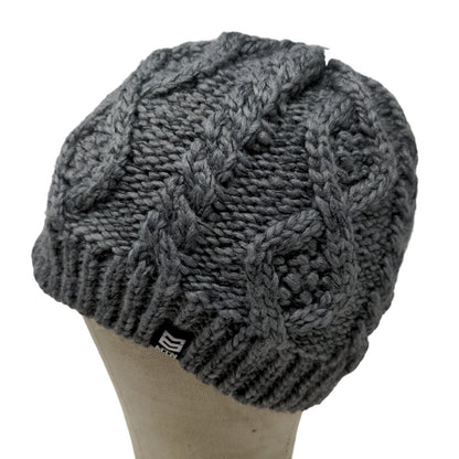 Chaos Women's Knit Beanie Hat Cap Cable Knit Gray One Size Acrylic