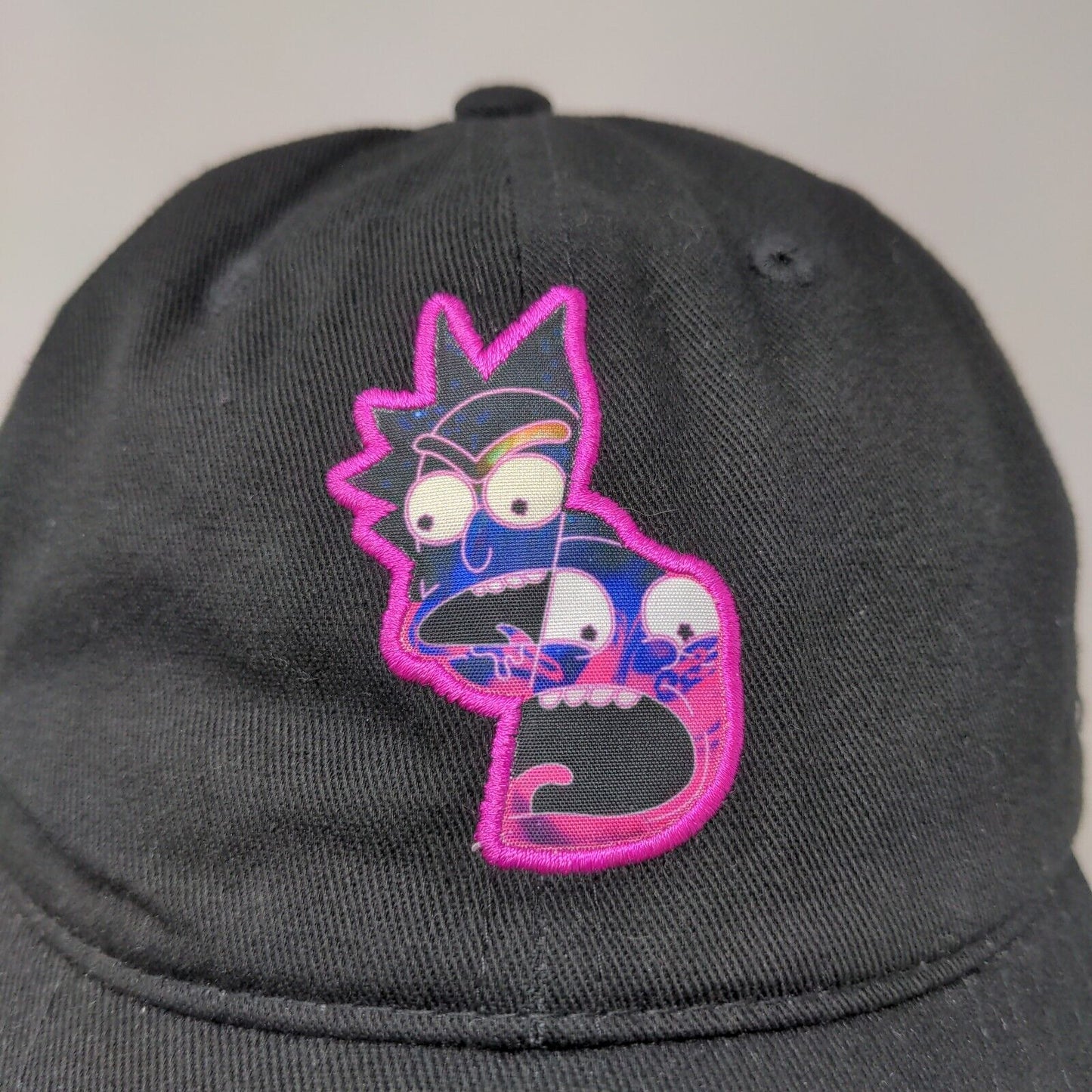 Rick & Morty Men's Adult Swim Slideback Hat Cap Black Embroidered Logo 2021