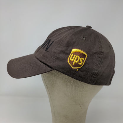 UPS Mens Slideback Hat Brown Size OSFM Embroidered Logo Cotton