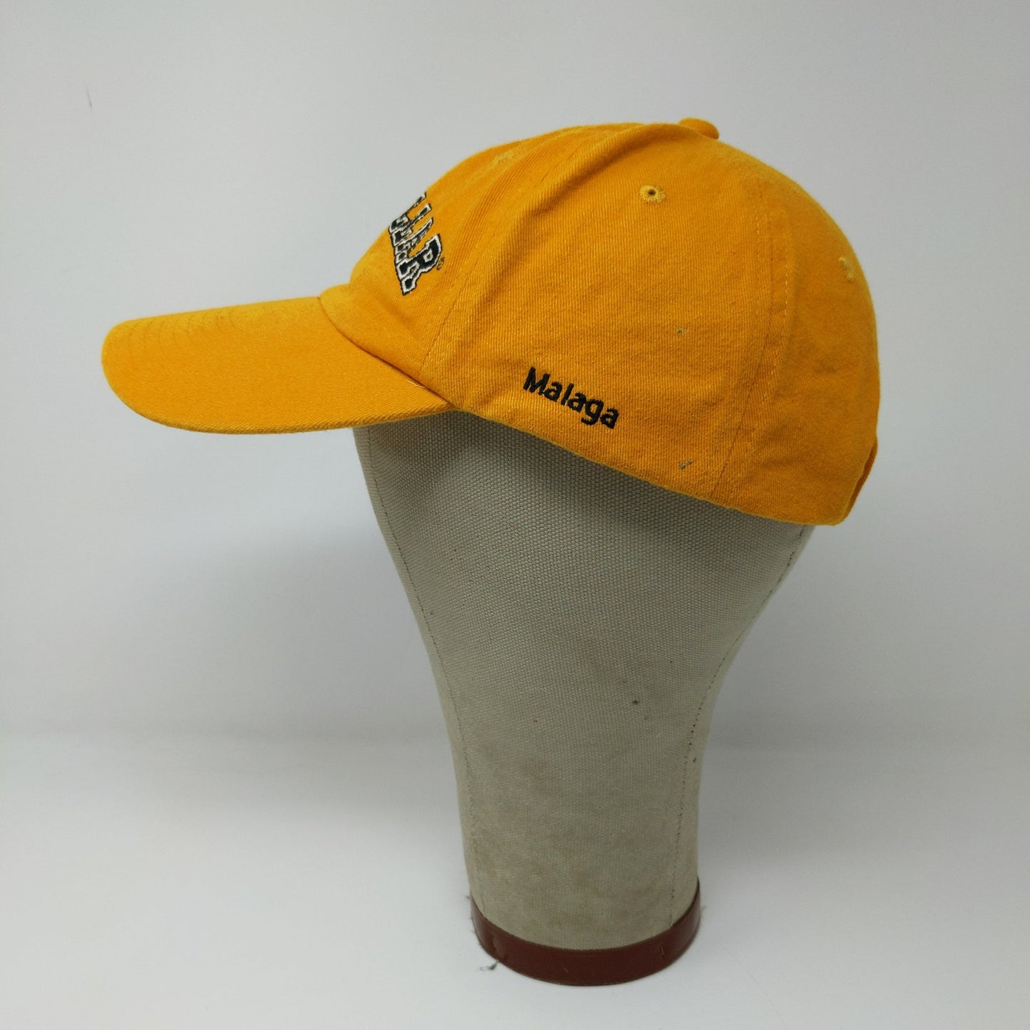 CAT Caterpillar Malaga Slideback Hat Embroidered Spell Out Yellow