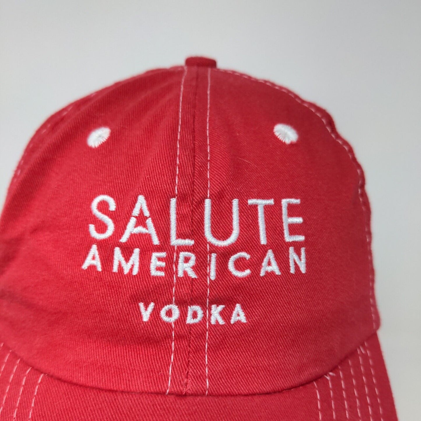 Cap America Men's Salute American Vodka Strapback Hat Red Embroidered Logo