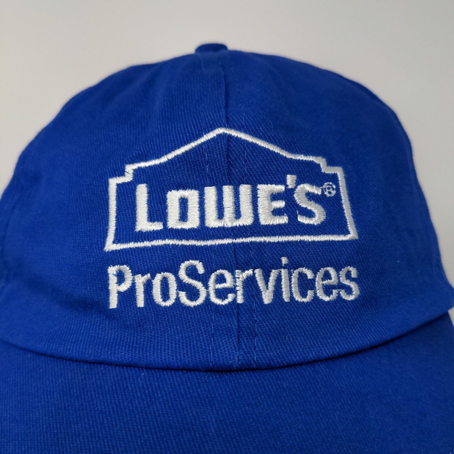 Lowes Pro Services Strapback Hat Blue Adjustable Embroidered Logo