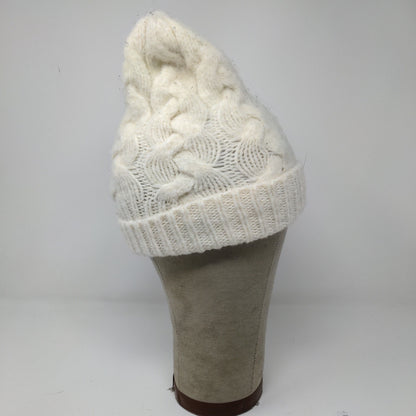 Old Navy Cable Knit Beanie Toboggan Hat Acrylic/Nylon Blend One Size Cream