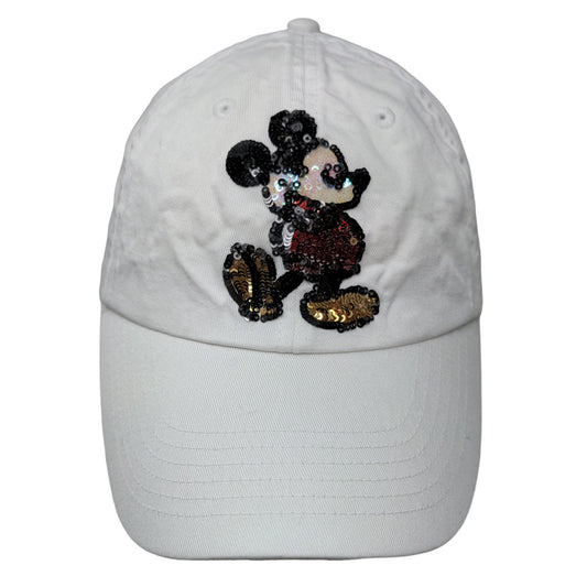 Disney Parks Men's Mickey Mouse Hat White Size Adult Strapback Shiny Official