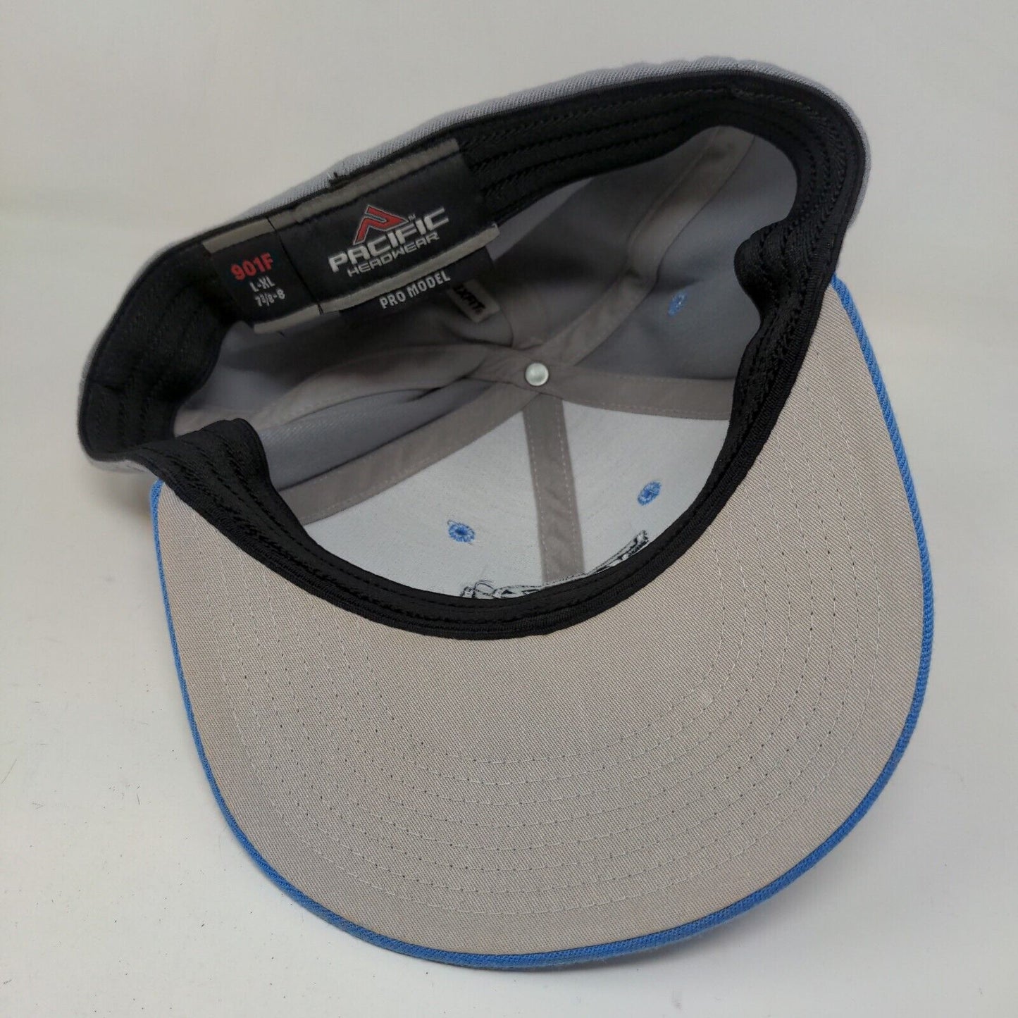 Pacific Headwear Men's Fitted Hat Gray Size L/XL Embroidered Big Logo DS Diamond