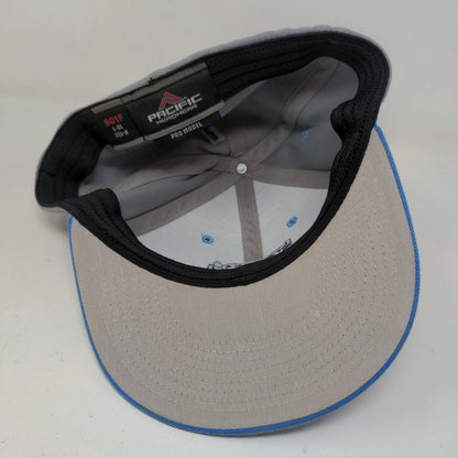 Pacific Headwear Men's Fitted Hat Gray Size L/XL Embroidered Big Logo DS Diamond